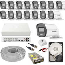 Hikvision 16 Kameralı Colorvu Gece Renkli Sesli Güvenlik Kamera Seti 2 Tb HDD