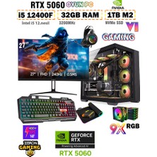 Zeiron Warrior Spine X7 i5 12400F 32GB 1TB M.2 SSD RTX5060 8GB 27" 240Hz Sıvı Soğutmalı Oyuncu Bilgisayarı