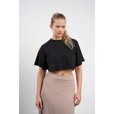 HANIQA Kadın Crop Kısa Kollu Yazlık T-Shirt 36-42 | 25191