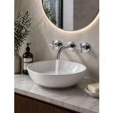 FUALORA 3 Delikli Ankastre Lavabo Bataryası Gümüş