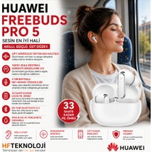 Huawei Çift Sürücülü Yapay Zeka Gürültü Engelleme ,freebuds Pro 5 Anc Tws Beyaz Kulak Içi Bluetooth Kulaklık