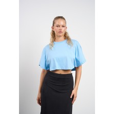 HANIQA Kadın Crop Kısa Kollu Yazlık T-Shirt 36-42 | 25191