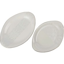 Mikasa Moor Pearl Mist 2li Oval Tabak 31CM 28CM