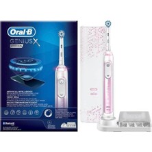 Oral-B Genius X 20000 Şarjlı Diş Fırçası Pembe Orta Sertlikte Fırça Kılı ile Dairesel Temizlik