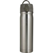 Trendix Çelik İçli Matara 500ml Metalik Gri Renk BPA İçermez Hafif ve Taşınabilir