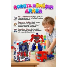 Farbu Oyuncak Dönüşebilen 2'si 1 Arada Robot Tırım! Form Değiştirebilen Eklemleri Hareketli 19CM Oyuncak Robot