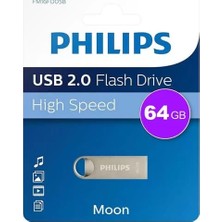 Uravas Store Philips FM64FD160B/00 64GB Moon Klasik Gümüş USB 2.0 Metal Flash Bellek