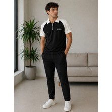 Oversıze Fermuarlı Polo Yaka Tshirt