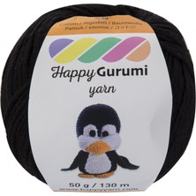 Happy Yarn Happy Gurumi Siyah Renkli 50GR 130M %49 Pamuk %51 Akrilik Örgü İpi