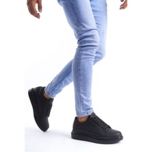 ET151 Boost Bağcıklı Cilt Erkek Günlük Sneaker Ayakkabı St - Siyah