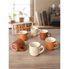 Tohana 6’lı Espresso Fincanı Seti Porselen | Espresso Desenli Kahve Fincanları | Modern & Şık Tasarım