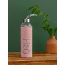Dörtel Tedarik Tohana Peluş Kılıflı Cam Matara 600 ml Lila
