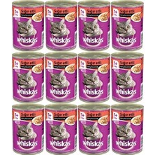 Whiskas 400 gr x 12 Biftekli Konserve Kedi Maması Ekonomik Segment İçin Yetişkin Kedilere Uygun
