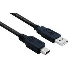 Qpars 151 Ps3 Kol Şarj Kablosu 1.5 Metre Mini USB 5 Pin Siyah Bağlantı ile Uyumlu