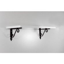 Decormet Retro Raf Seti 20x60 cm P.beyaz+Siyah Çok Amaçlı Kullanım için Klasik Tasarım