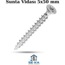 Seka Hand Tools Sunta Vidası 5X50 mm 50ADET– Mobilya & Ahşap Uygulamaları Için Güçlü, Paslanmaz Vida Seti