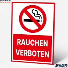 Levhadepo Rauchen Verboten (Sigara Içmek Yasaktır) Uyarı Levhası Dekota