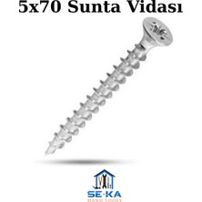 Seka Hand Tools 5X70 Sunta Vida Paket 25 Adet - Kalınlık 5 mm - Uzunluk 70 mm - Sivri Uçlu Ahşap Tahta Ağaç Vidası