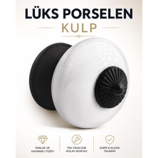 Nzb Porselen Beyaz Renk Metal Taban Kulp Mobilya Gardrop Dolabı Kapak Kulpu Çekmece Kulbu (1 Adet)
