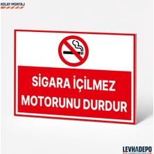 Levhadepo Sigara Içilmez Motorunu Durdur Uyarı Levhası Dekota