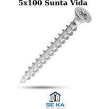 Seka Hand Tools 5X100 Sunta Vida Paket 25 Adet Kalınlık 5 mm - Uzunluk 100 mm Sivri Uçlu Ahşap Tahta