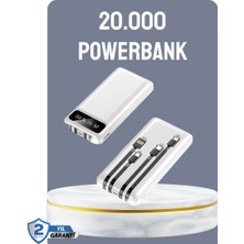 Uravas Store Hızlı Şarj Destekli 20.000MAH Powerbank USB Type-C Lightning LCD