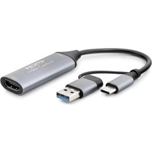 Uravas Store Hdmı Vıdeo Capture Type-C + Usb3.0 4K 30Hz Gri HDX7844