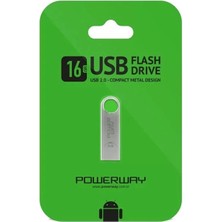 Uravas Store Powerway 16 GB Metal USB 2.0 Flash Bellek