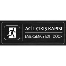 Mayeka Acil Çıkış Kapısı İsimlik Siyah Metal Kapı İsimliği Levhası Yönlendirme Tabelası Kişiye Özel
