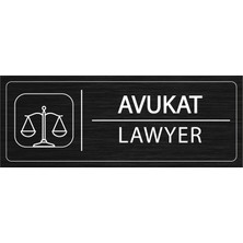 Mayeka Avukat İsimlik Siyah Metal Kapı İsimliği Levhası Yönlendirme Tabelası
