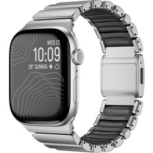Ceponya Apple Watch Ultra 49MM Uyumlu Kordon Metal Kasa Silikon Iç Kısım Tasarım