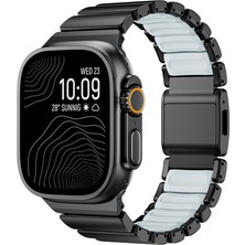 Ceponya Apple Watch Ultra 49MM Uyumlu Kordon Metal Kasa Silikon Iç Kısım Tasarım