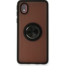 Uravas Store Mey Ithalat®  Samsung Galaxy A01 Core Kılıf Montreal Yüzüklü Silikon Kapak - Siyah