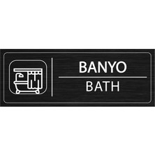 Mayeka Banyo İsimlik Siyah Metal Kapı İsimliği Levhası Yönlendirme Tabelası