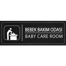 Mayeka Bebek Bakım Odası İsimlik Siyah Metal Kapı İsimliği Levhası Yönlendirme Tabelası