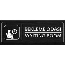 Mayeka Bekleme Odası İsimlik Siyah Metal Kapı İsimliği Levhası Yönlendirme Tabelası