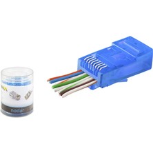 Uravas Store Cat6 Ez RJ45 Konnektör - 100 Adet Mavi / Özel Plastik Kutulu ND2404