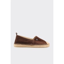 Elle Kahve Deri Kadın Espadril