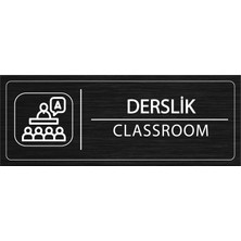 Mayeka Derslik İsimlik Siyah Metal Kapı İsimliği Levhası Yönlendirme Tabelası