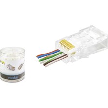 Uravas Store Cat6 Ez RJ45 Konnektör - 100 Adet Şeffaf / Özel Plastik Kutulu ND2407