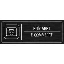 Mayeka E Ticaret İsimlik Siyah Metal Kapı İsimliği Levhası Yönlendirme Tabelası