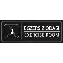 Mayeka Egzersiz Odası İsimlik Siyah Metal Kapı İsimliği Levhası Yönlendirme Tabelası