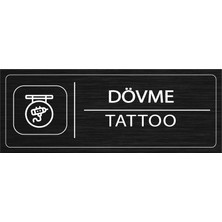 Mayeka Dövme İsimlik Siyah Metal Kapı İsimliği Levhası Yönlendirme Tabelası