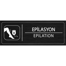 Mayeka Epilasyon İsimlik Siyah Metal Kapı İsimliği Levhası Yönlendirme Tabelası