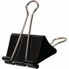 Lacco 816 35 Mm. Orta Boy Metal Çelik Siyah Kağıt Kıskacı Ataş Evrak Mandalı - 12 Adetlik Paket
