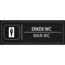 Mayeka Erkek Wc İsimlik Siyah Metal Kapı İsimliği Levhası Yönlendirme Tabelası