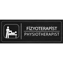 Mayeka Fizyoterapist İsimlik Siyah Metal Kapı İsimliği Levhası Yönlendirme Tabelası