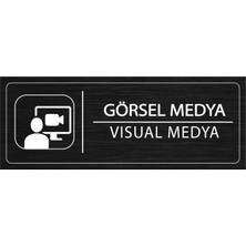 Mayeka Görsel Medya İsimlik Siyah Metal Kapı İsimliği Levhası Yönlendirme Tabelası