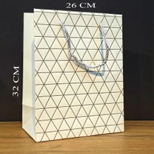 Uravas Store Büyük Boy Beyaz Desenli Hediye Çantası