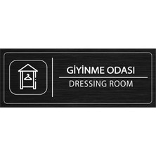 Mayeka Giyinme Odası İsimlik Siyah Metal Kapı İsimliği Levhası Yönlendirme Tabelası
